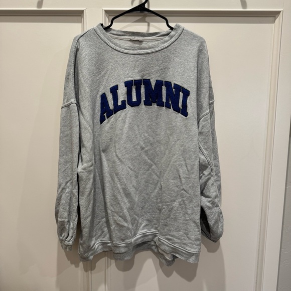 aerie Tops - Alumni Embroidered Gray Sweatshirt - Classic Comfort